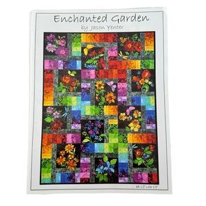 Jason Yenter Enchanted Garden Quilt Pattern Rainbow Floral Butterfly